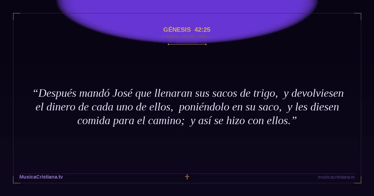 Génesis 42:25 — Biblia Reina Valera 1960 — MusicaCristiana.tv