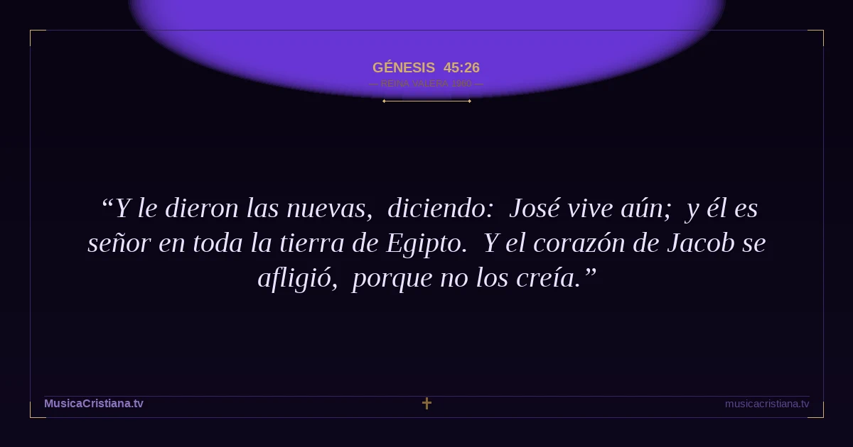 Génesis 45:26 — Biblia Reina Valera 1960 — MusicaCristiana.tv