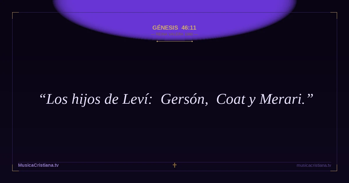 Génesis 46:11 — Biblia Reina Valera 1960 — MusicaCristiana.tv