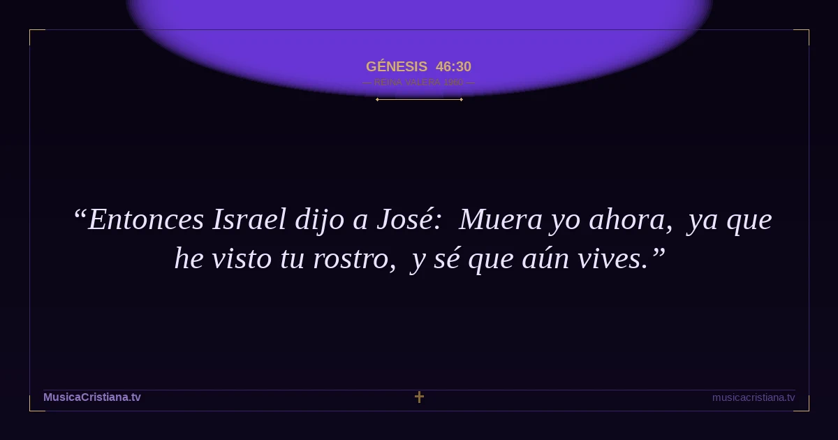 Génesis 46:30 — Biblia Reina Valera 1960 — MusicaCristiana.tv