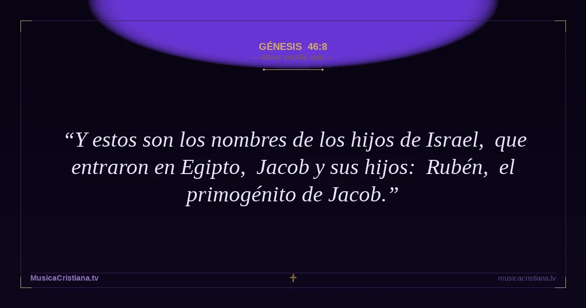 Génesis 46:8 — Biblia Reina Valera 1960 — MusicaCristiana.tv
