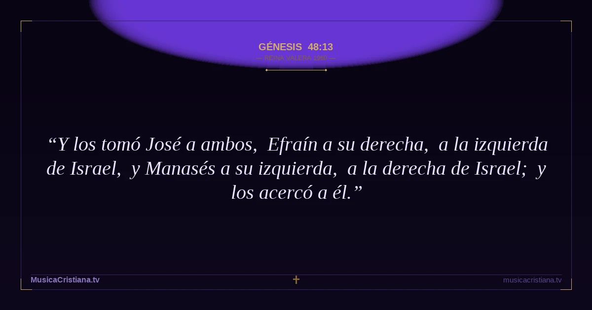 Génesis 48:13 — Biblia Reina Valera 1960 — MusicaCristiana.tv