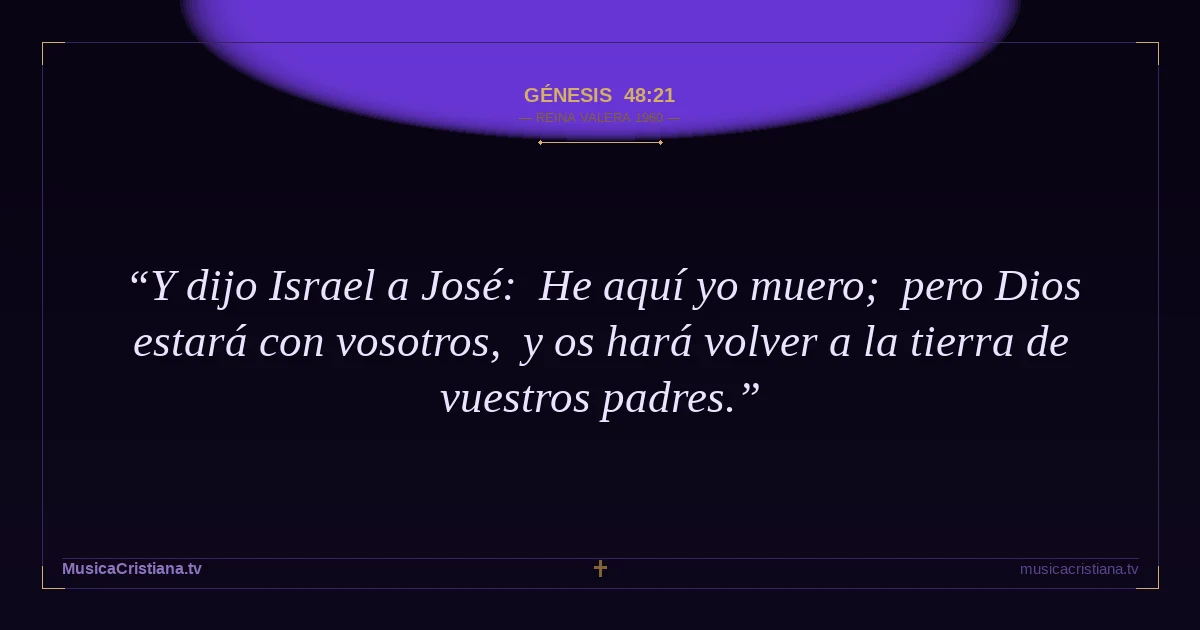 Génesis 48:21 — Biblia Reina Valera 1960 — MusicaCristiana.tv