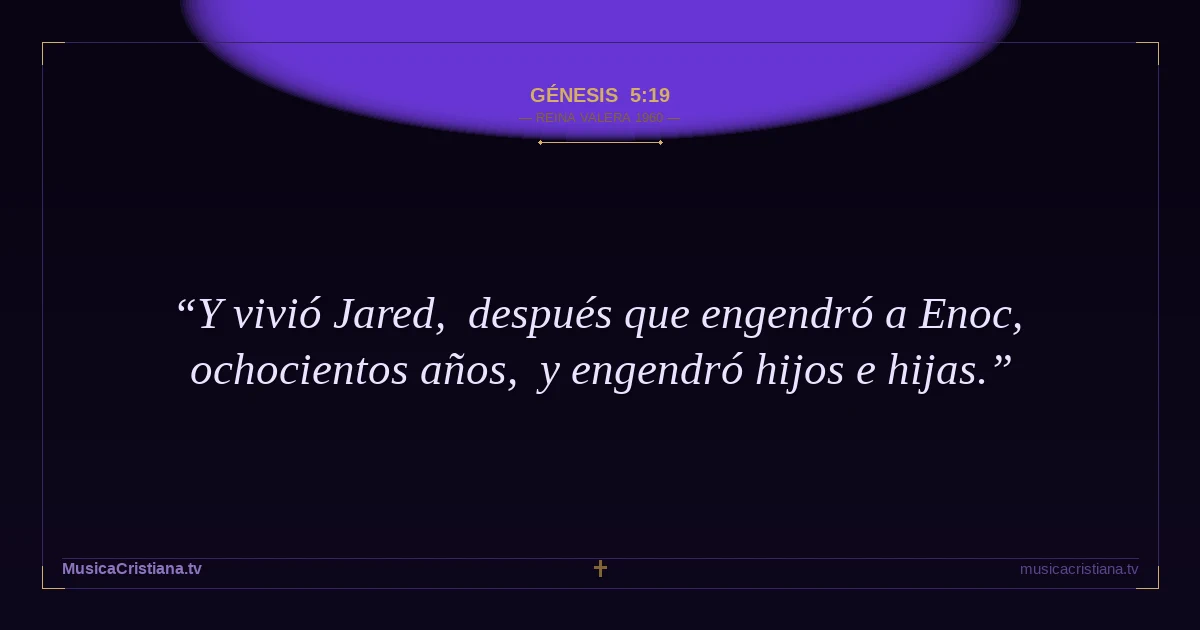 Génesis 5:19 — Biblia Reina Valera 1960 — MusicaCristiana.tv