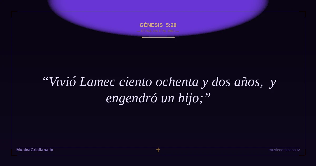 Génesis 5:28 — Biblia Reina Valera 1960 — MusicaCristiana.tv