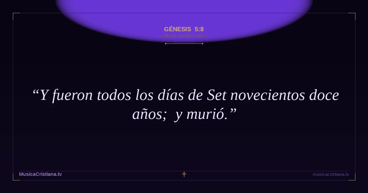 Génesis 5:8 — Biblia Reina Valera 1960 — MusicaCristiana.tv