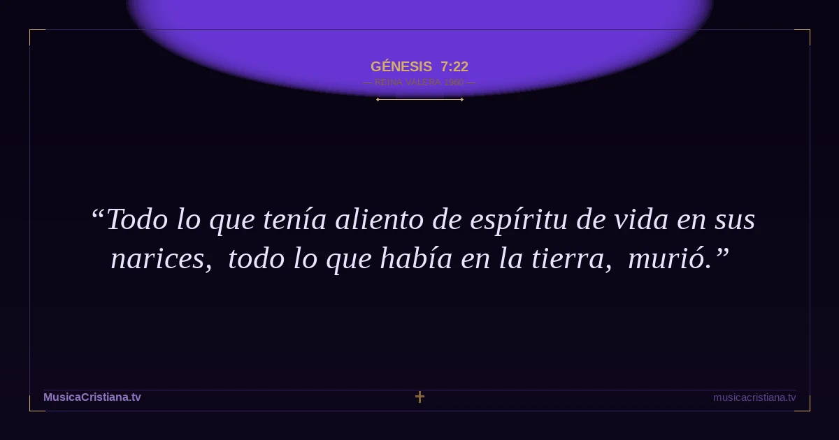 Génesis 7:22 — Biblia Reina Valera 1960 — MusicaCristiana.tv