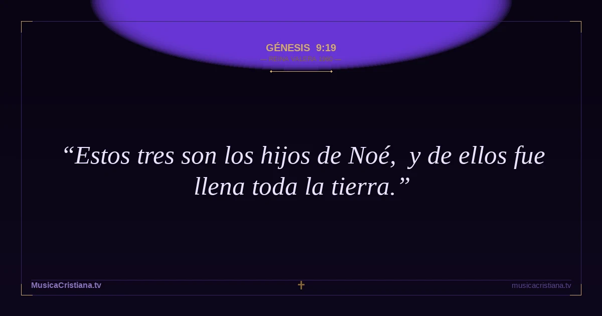 Génesis 9:19 — Biblia Reina Valera 1960 — MusicaCristiana.tv