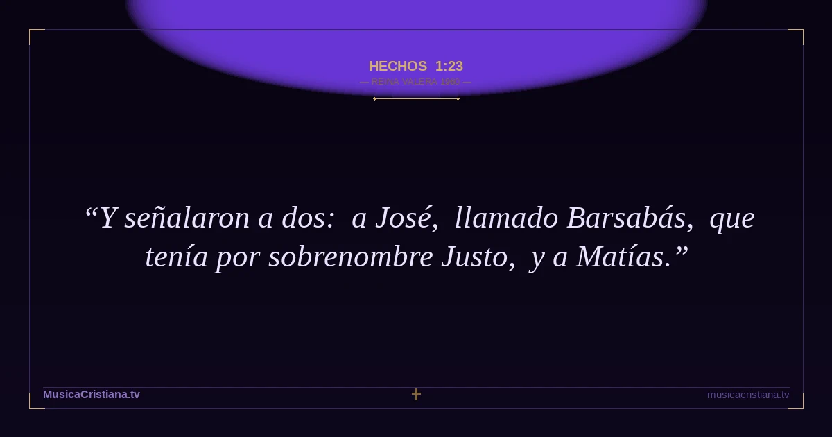 Hechos 1:23 — Biblia Reina Valera 1960 — MusicaCristiana.tv