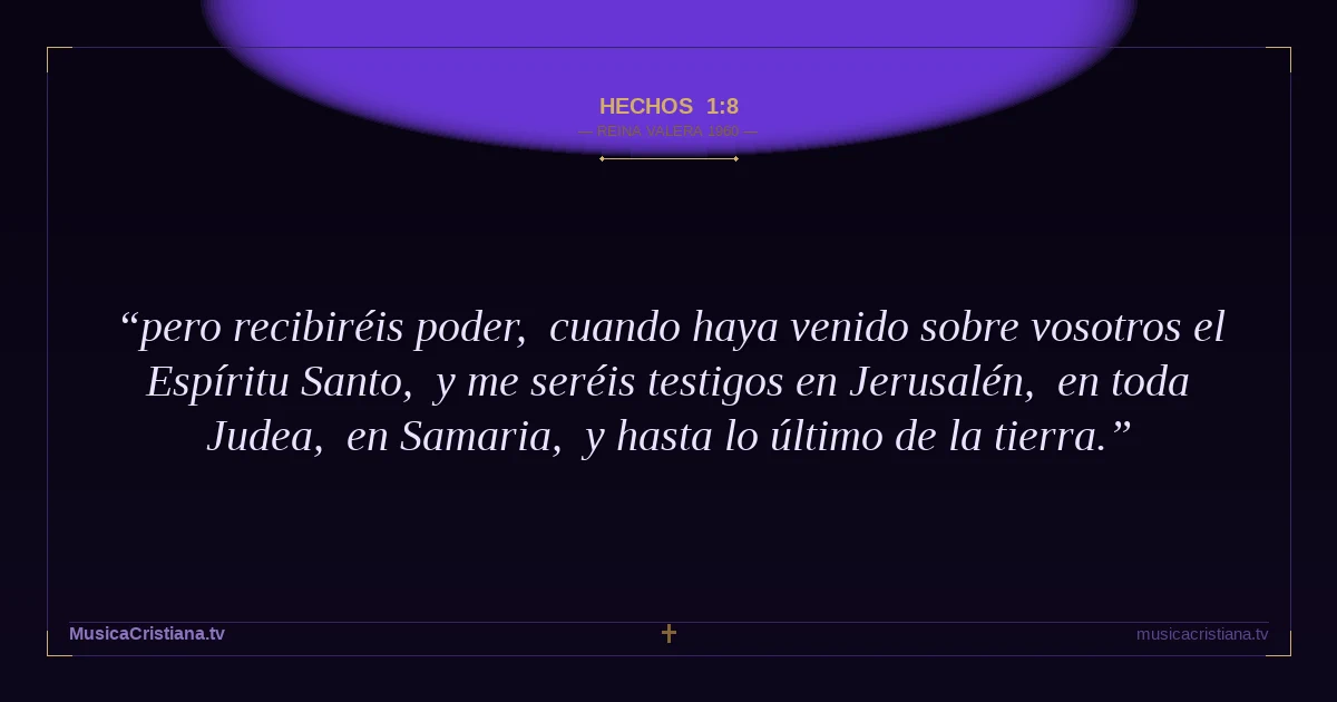 Hechos 1:8 — Biblia Reina Valera 1960 — MusicaCristiana.tv