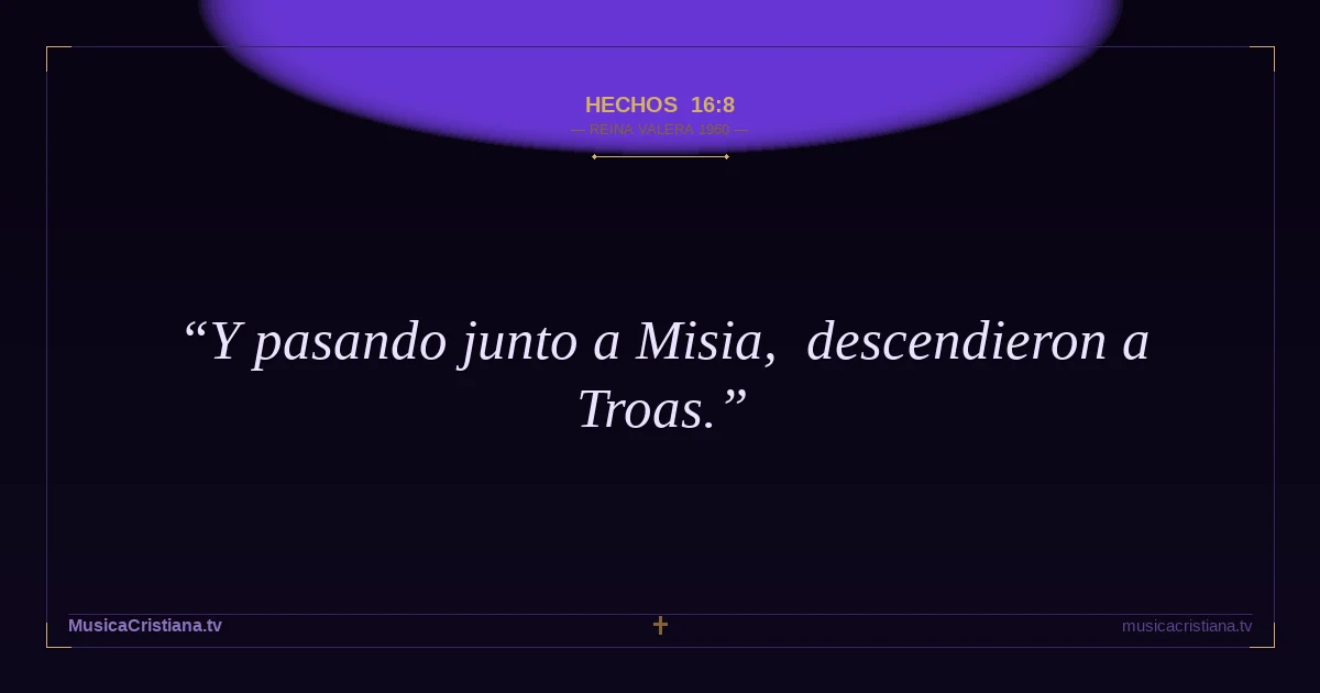 Hechos 16:8 — Biblia Reina Valera 1960 — MusicaCristiana.tv