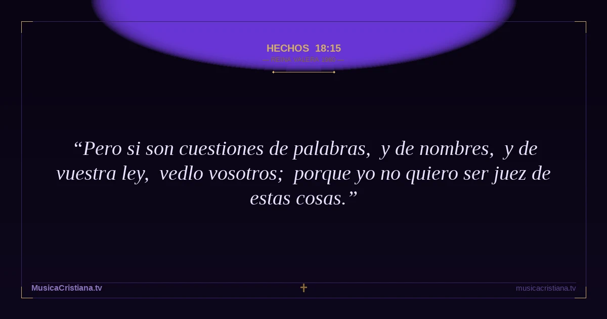Hechos 18:15 — Biblia Reina Valera 1960 — MusicaCristiana.tv