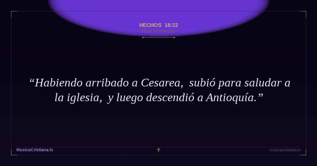 Hechos 18:22 — Biblia Reina Valera 1960 — MusicaCristiana.tv