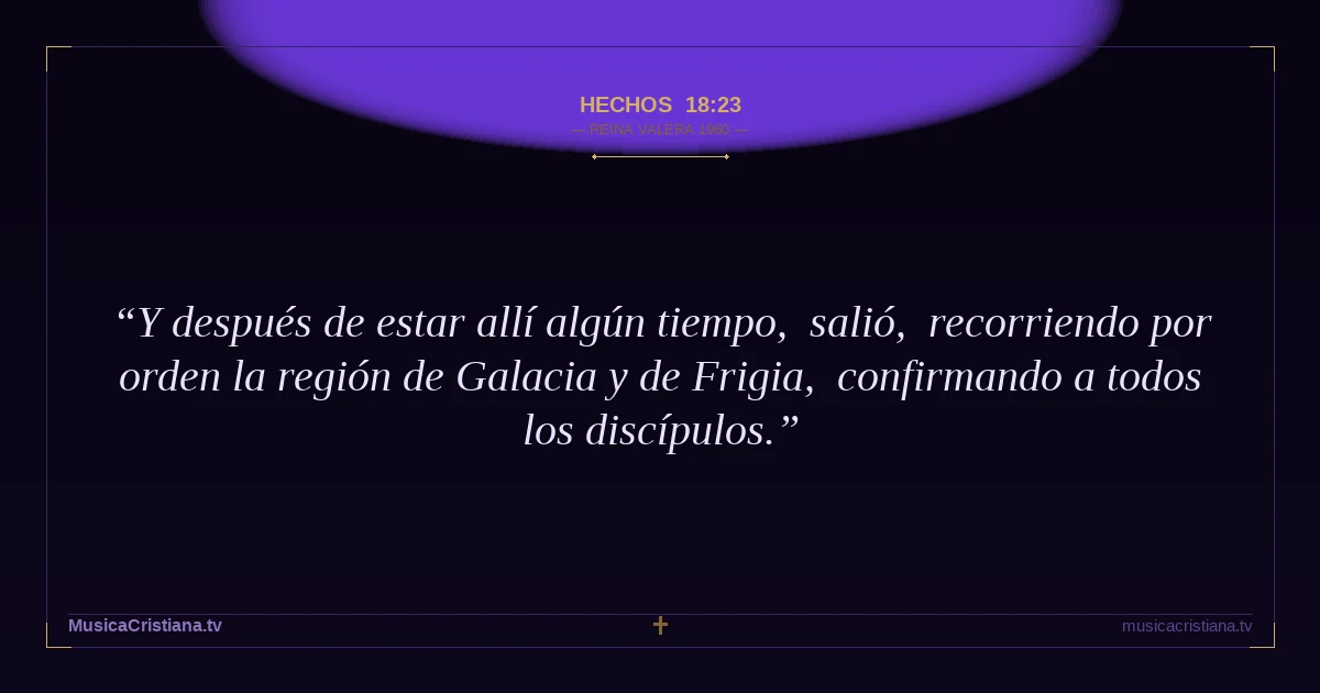 Hechos 18:23 — Biblia Reina Valera 1960 — MusicaCristiana.tv