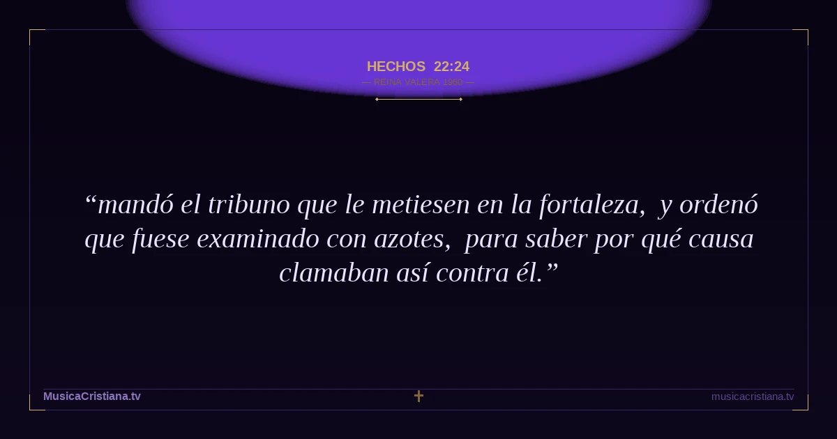 Hechos 22:24 — Biblia Reina Valera 1960 — MusicaCristiana.tv