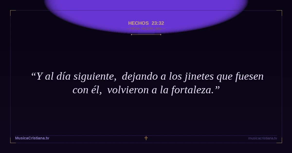 Hechos 23:32 — Biblia Reina Valera 1960 — MusicaCristiana.tv