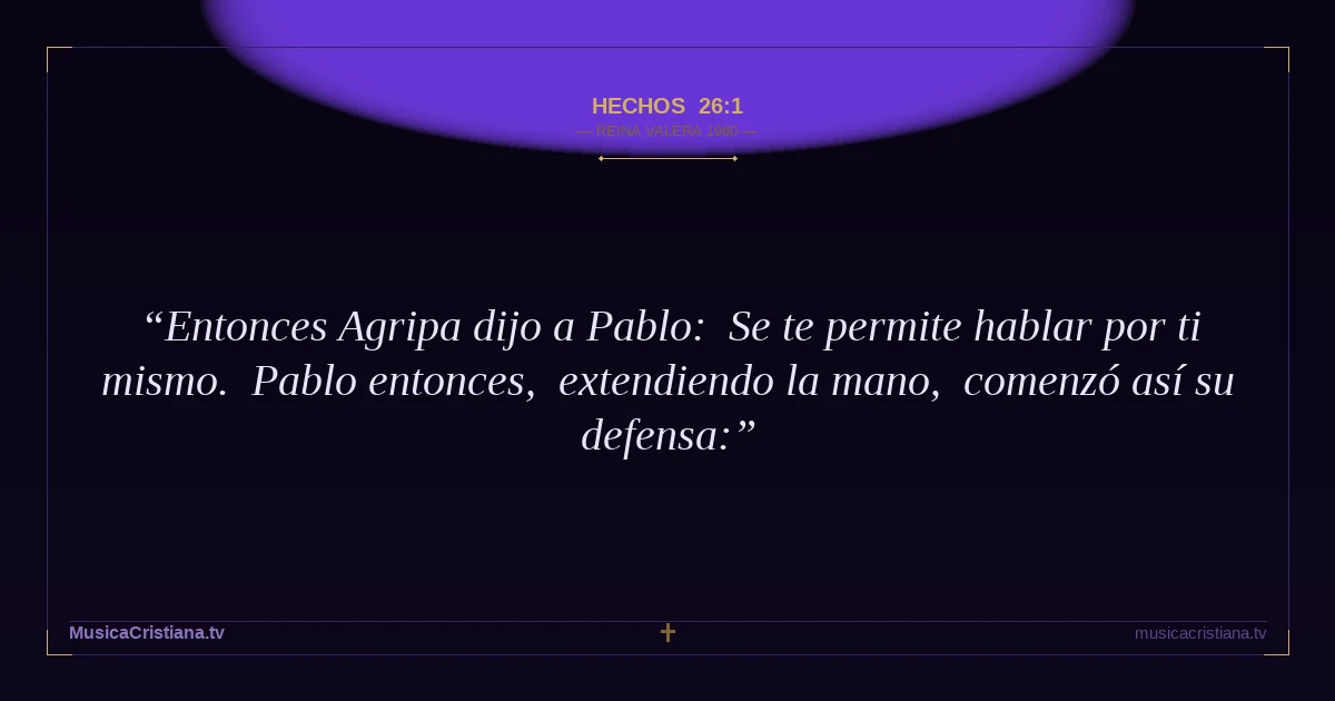 Hechos 26:1 — Biblia Reina Valera 1960 — MusicaCristiana.tv