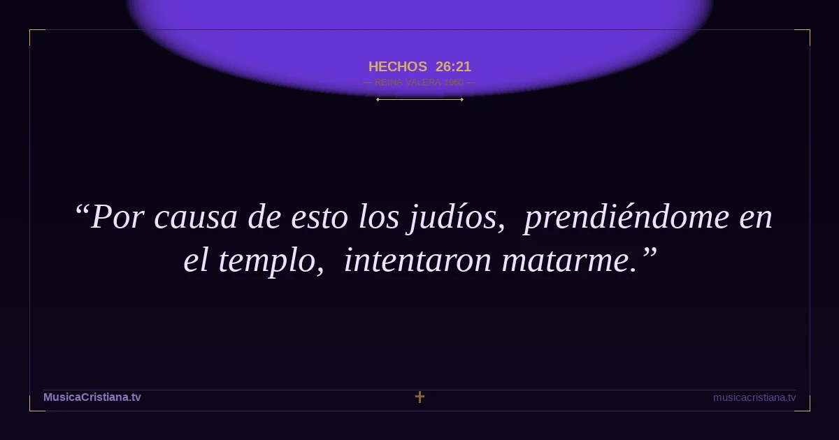 Hechos 26:21 — Biblia Reina Valera 1960 — MusicaCristiana.tv
