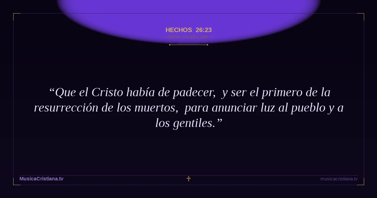 Hechos 26:23 — Biblia Reina Valera 1960 — MusicaCristiana.tv