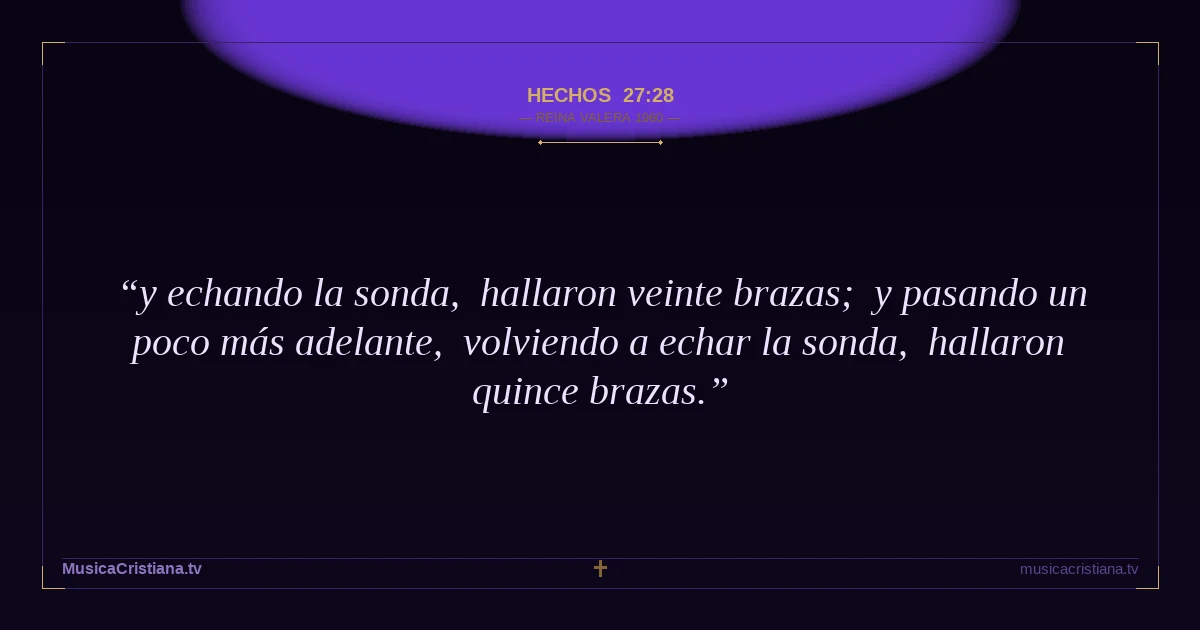 Hechos 27:28 — Biblia Reina Valera 1960 — MusicaCristiana.tv