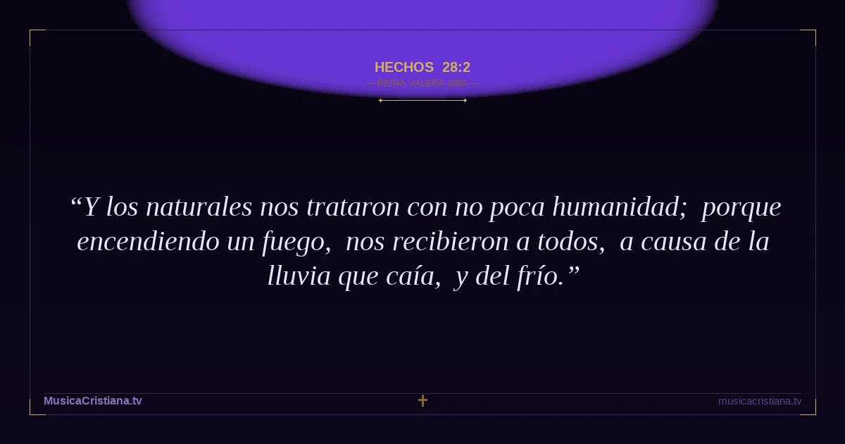 Hechos 28:2 — Biblia Reina Valera 1960 — MusicaCristiana.tv