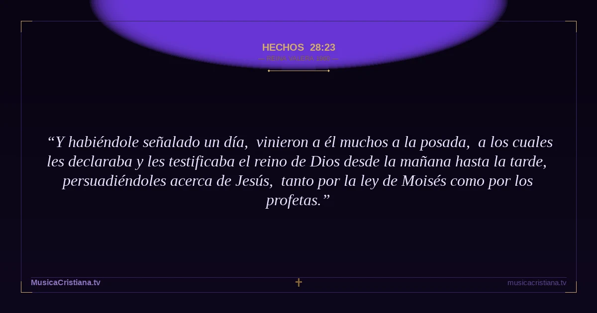 Hechos 28:23 — Biblia Reina Valera 1960 — MusicaCristiana.tv