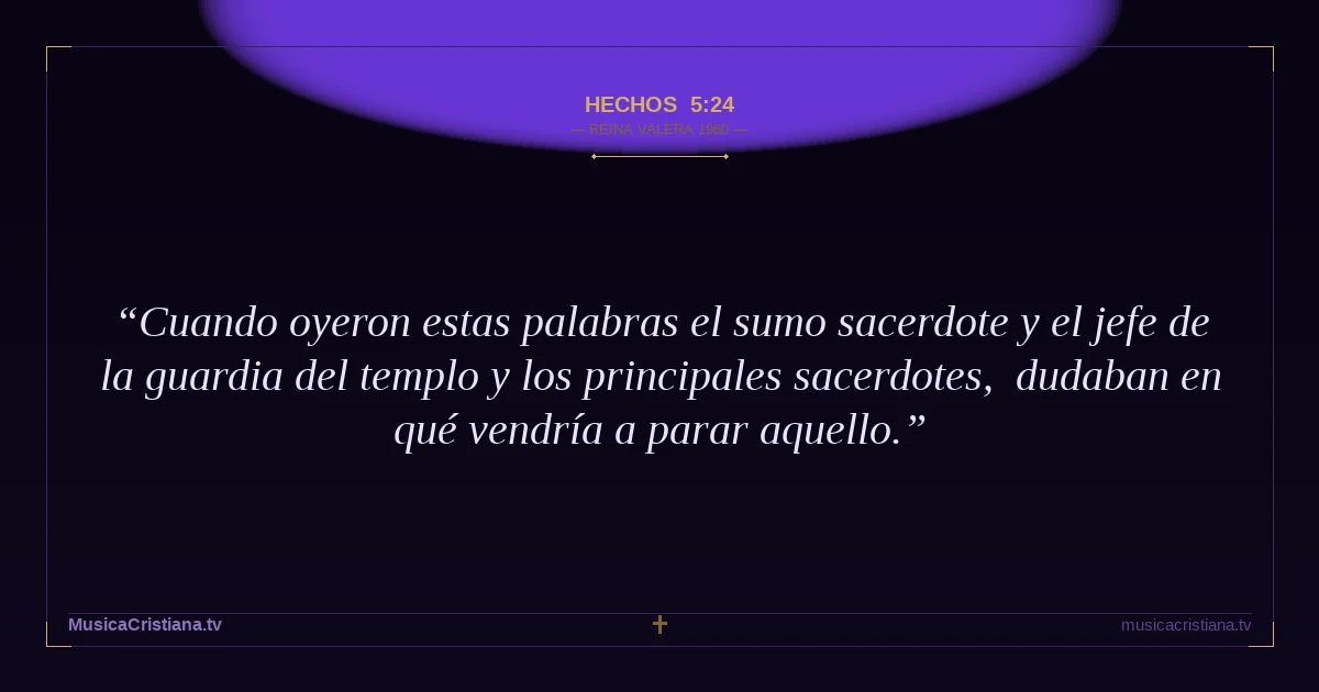 Hechos 5:24 — Biblia Reina Valera 1960 — MusicaCristiana.tv