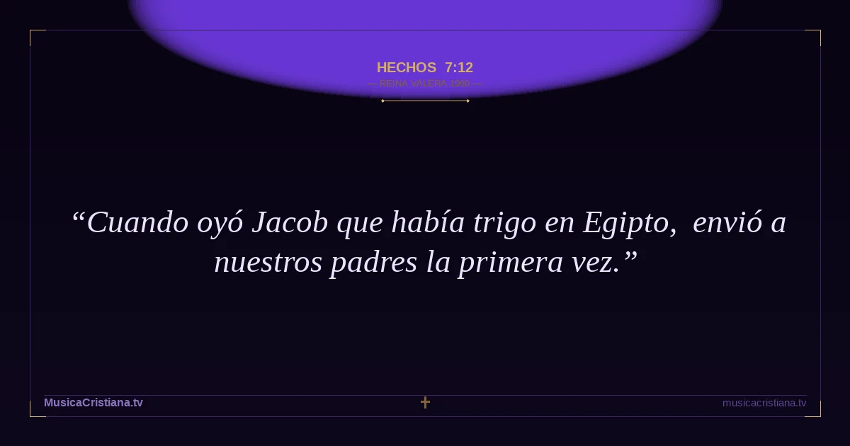 Hechos 7:12 — Biblia Reina Valera 1960 — MusicaCristiana.tv