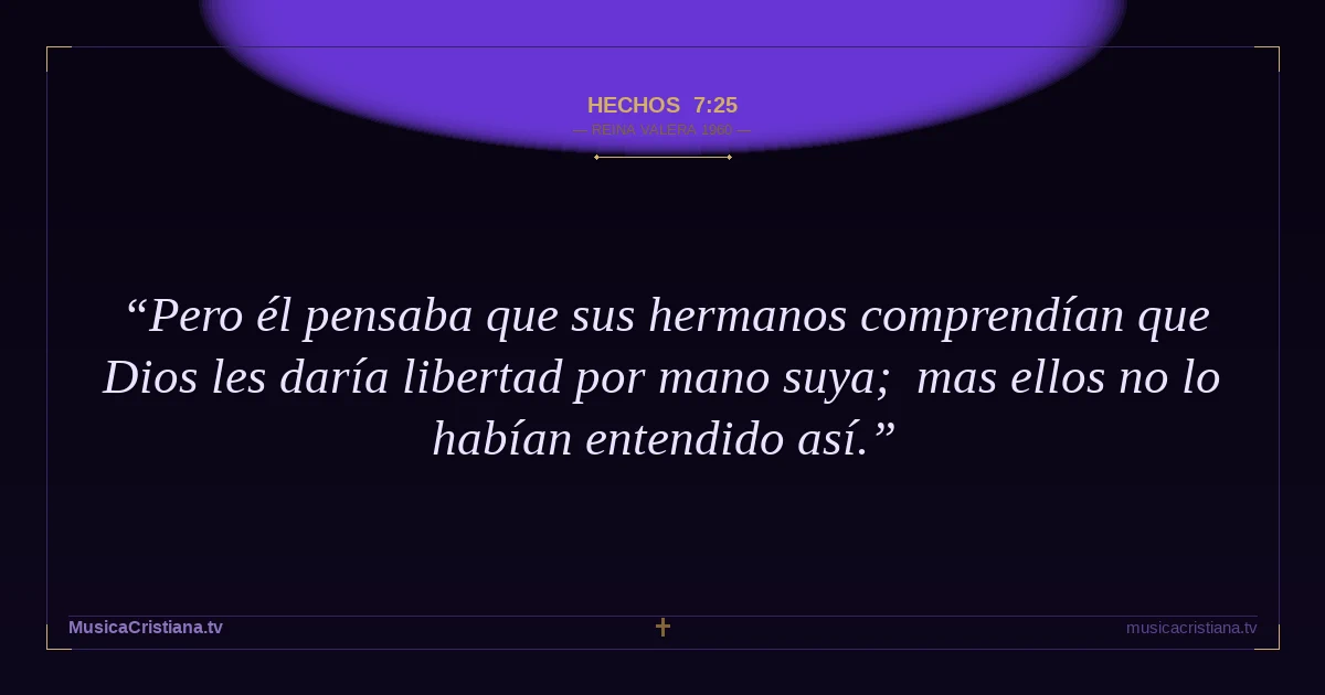 Hechos 7:25 — Biblia Reina Valera 1960 — MusicaCristiana.tv