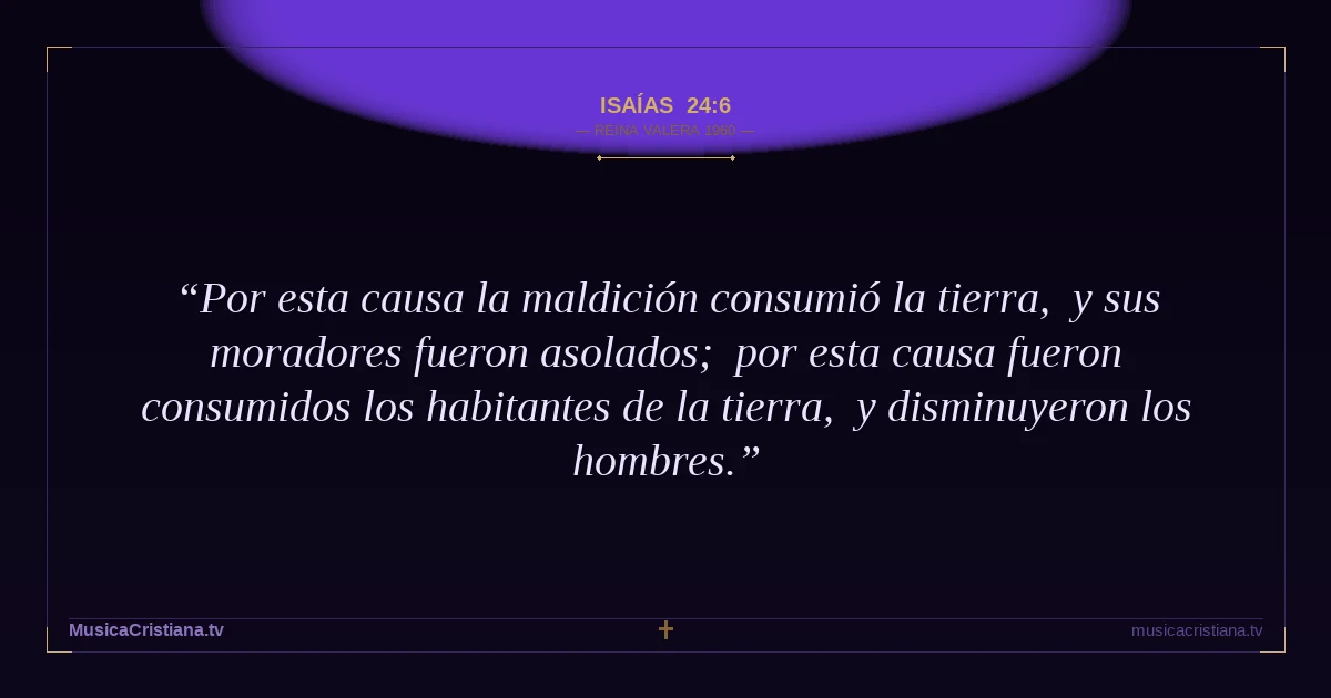 Isaías 24:6 — Biblia Reina Valera 1960 — MusicaCristiana.tv