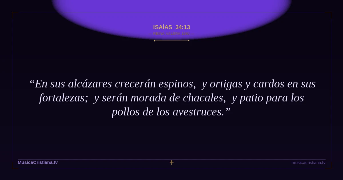 Isaías 34:13 — Biblia Reina Valera 1960 — MusicaCristiana.tv