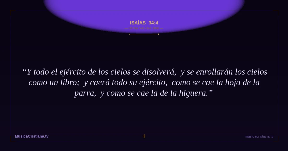 Isaías 34:4 — Biblia Reina Valera 1960 — MusicaCristiana.tv