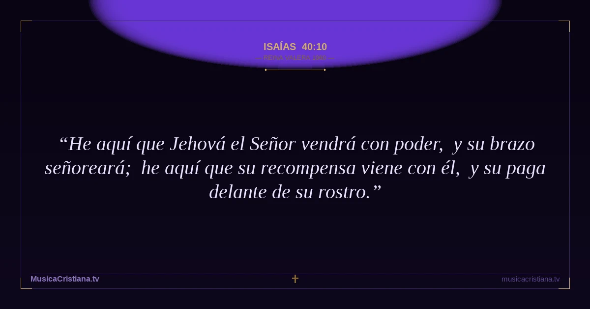 Isaías 40:10 — Biblia Reina Valera 1960 — MusicaCristiana.tv
