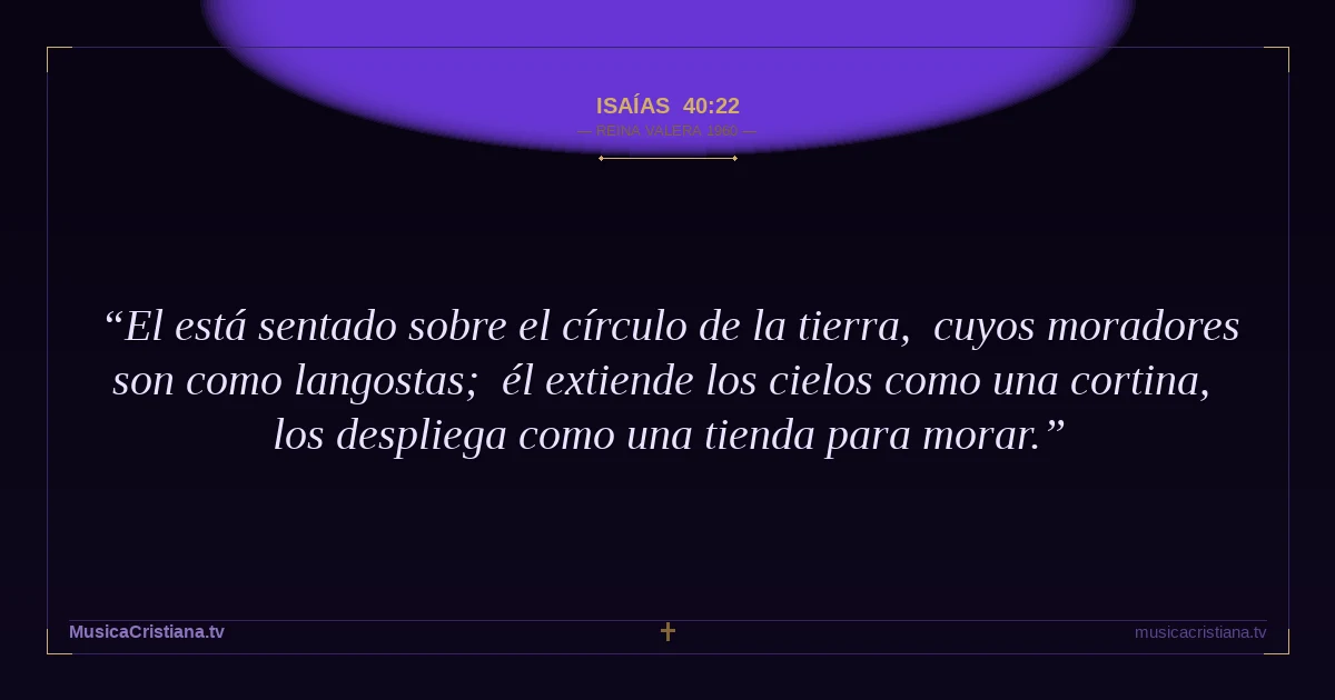 Isaías 40:22 — Biblia Reina Valera 1960 — MusicaCristiana.tv