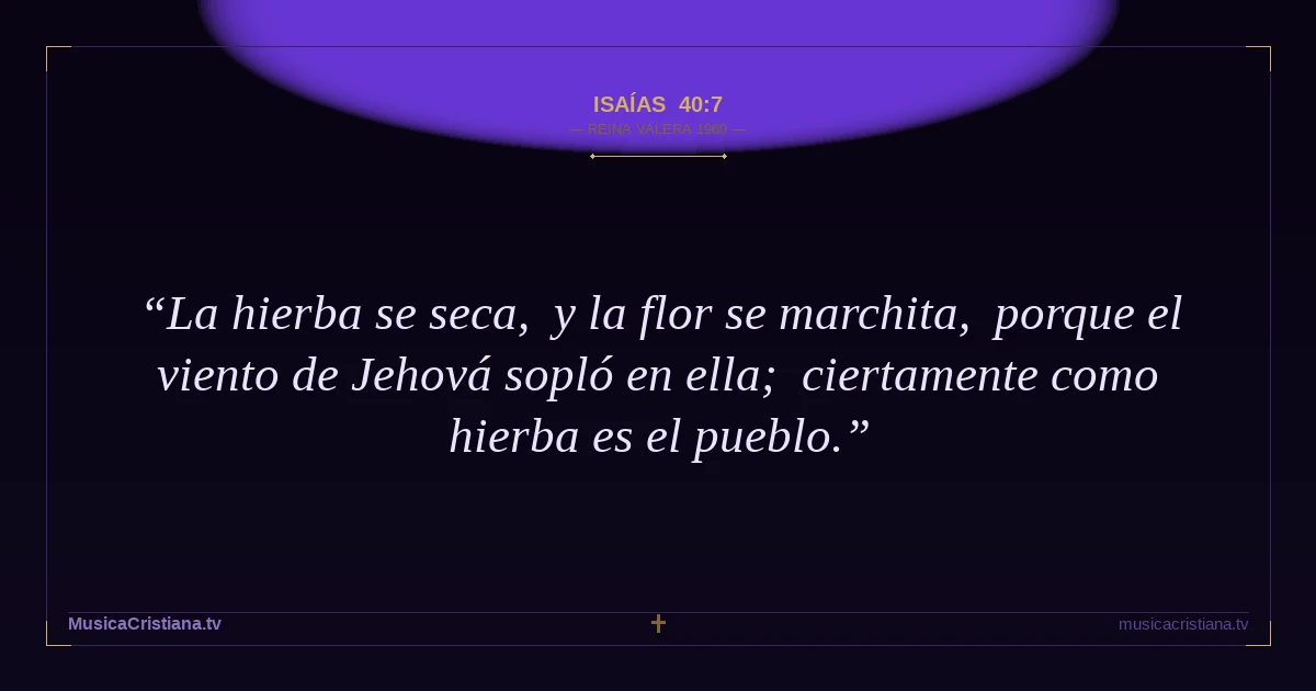 Isaías 40:7 — Biblia Reina Valera 1960 — MusicaCristiana.tv