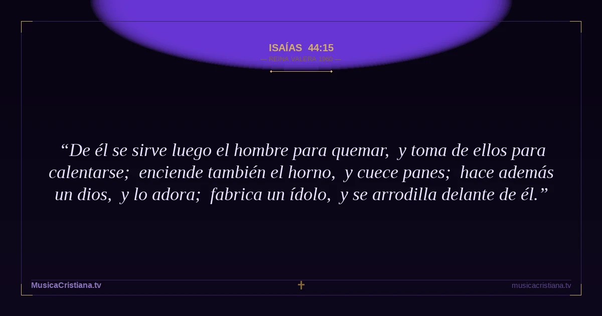 Isaías 44:15 — Biblia Reina Valera 1960 — MusicaCristiana.tv