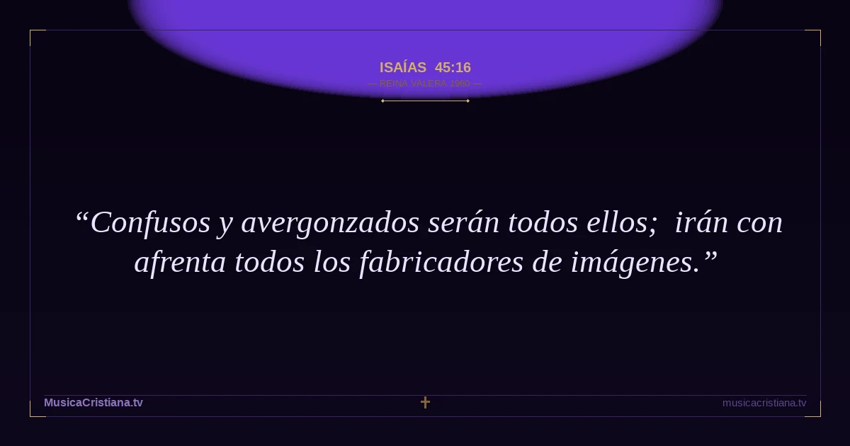 Isaías 45:16 — Biblia Reina Valera 1960 — MusicaCristiana.tv