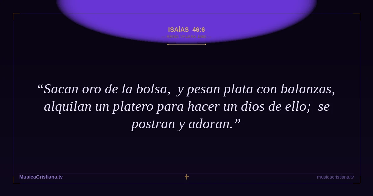 Isaías 46:6 — Biblia Reina Valera 1960 — MusicaCristiana.tv
