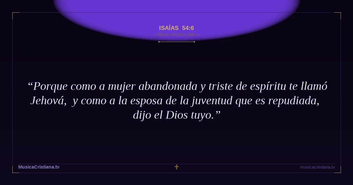 Isaías 54:6 — Biblia Reina Valera 1960 — MusicaCristiana.tv