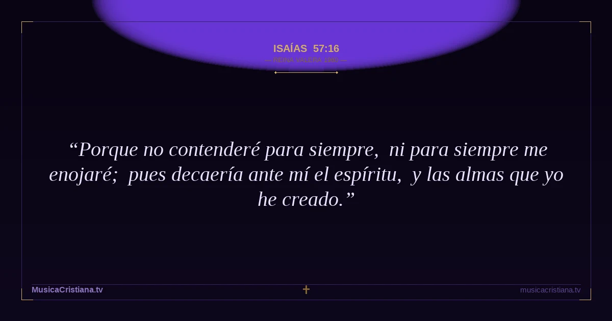 Isaías 57:16 — Biblia Reina Valera 1960 — MusicaCristiana.tv