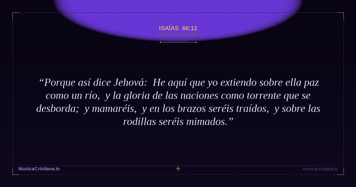 Isaías 66:12 — Biblia Reina Valera 1960 — MusicaCristiana.tv