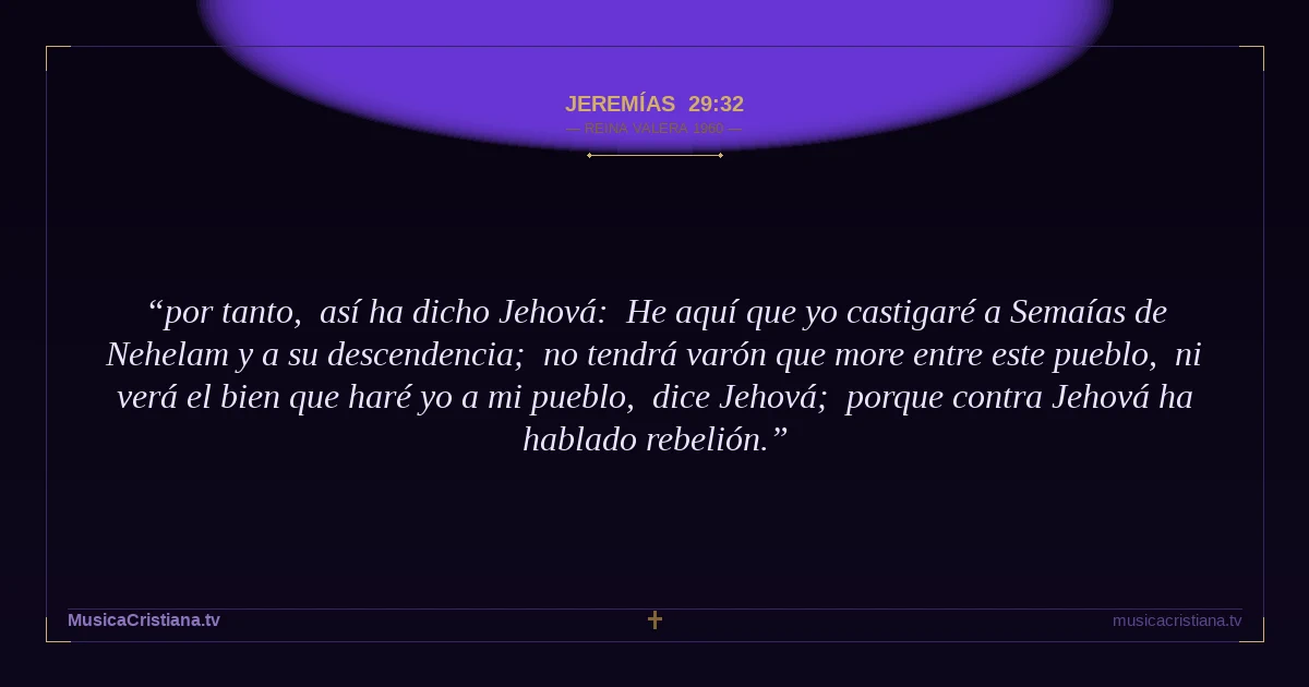 Jeremías 29:32 — Biblia Reina Valera 1960 — MusicaCristiana.tv