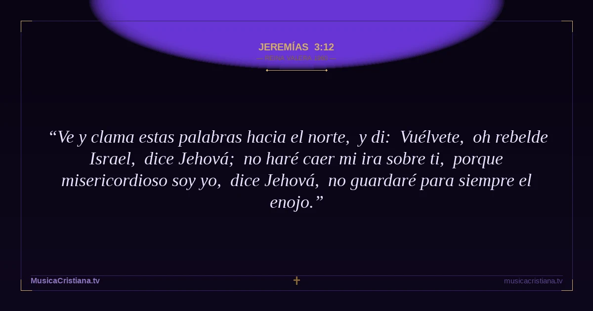 Jeremías 3:12 — Biblia Reina Valera 1960 — MusicaCristiana.tv
