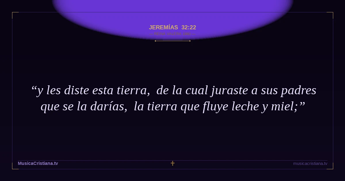 Jeremías 32:22 — Biblia Reina Valera 1960 — MusicaCristiana.tv