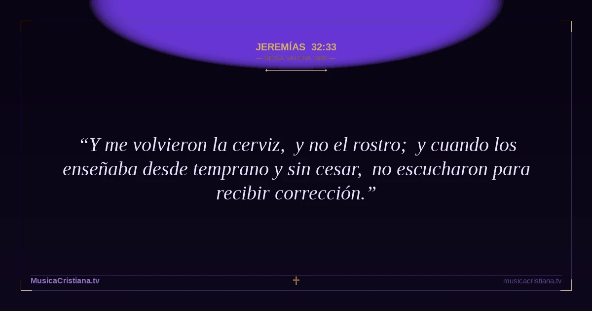 Jeremías 32:33 — Biblia Reina Valera 1960 — MusicaCristiana.tv