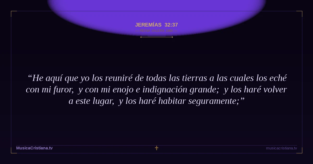 Jeremías 32:37 — Biblia Reina Valera 1960 — MusicaCristiana.tv