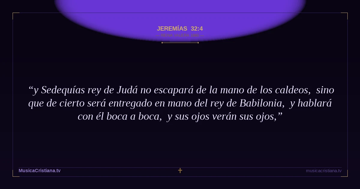 Jeremías 32:4 — Biblia Reina Valera 1960 — MusicaCristiana.tv