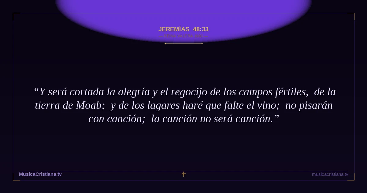 Jeremías 48:33 — Biblia Reina Valera 1960 — MusicaCristiana.tv