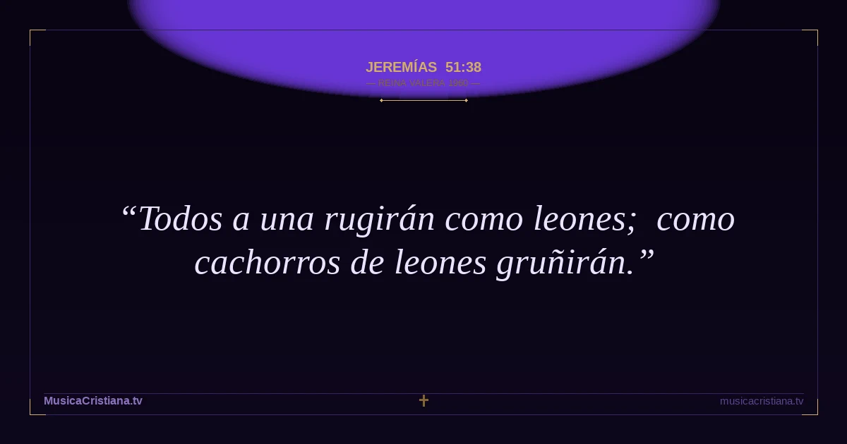 Jeremías 51:38 — Biblia Reina Valera 1960 — MusicaCristiana.tv
