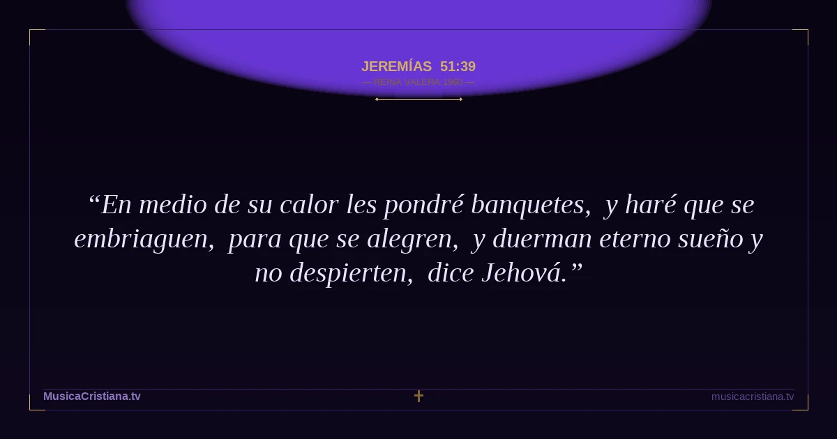 Jeremías 51:39 — Biblia Reina Valera 1960 — MusicaCristiana.tv